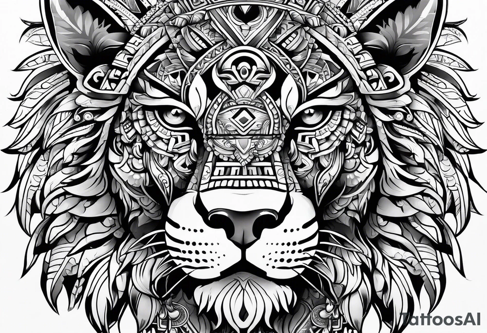 Aztec animal tattoo idea