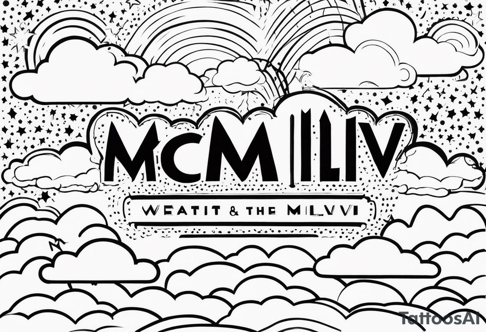 mcmliv with clouds ba rove and stars tattoo idea