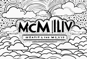 mcmliv with clouds ba rove and stars tattoo idea