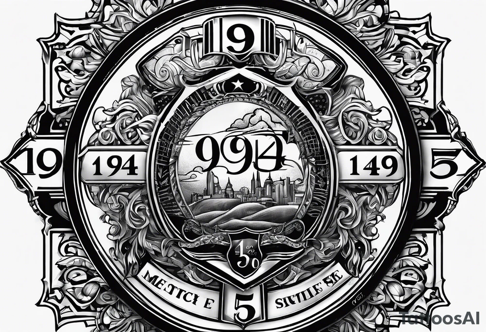 Matthew 5:9 verse with police number 1943 tattoo idea