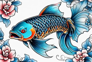 Blue Koi fish tattoo idea