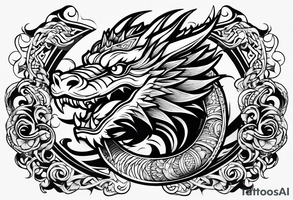 Dragón chino tattoo idea
