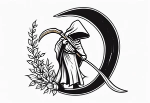 scythe grim reaper cute girlie tattoo idea