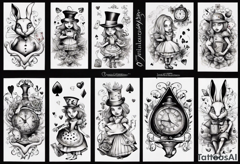 Alice in wonderland tattoo idea