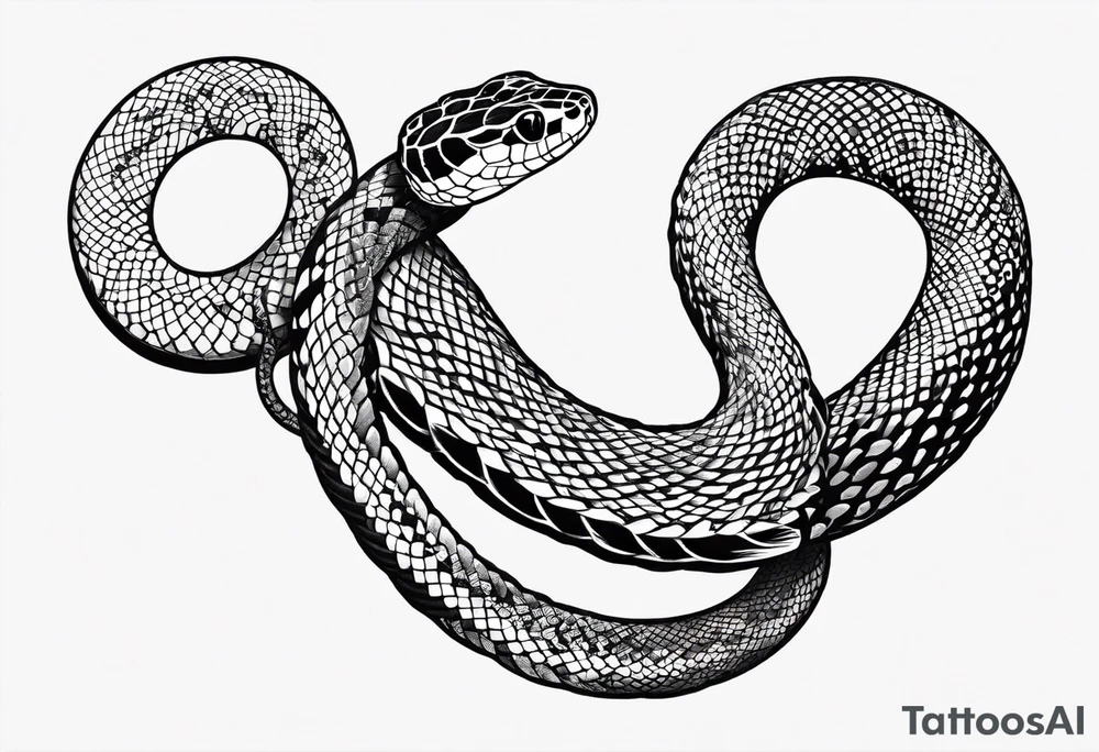 i would like a black tattoo design with a rattlesnake in a figure 8 tattoo idea