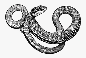 i would like a black tattoo design with a rattlesnake in a figure 8 tattoo idea