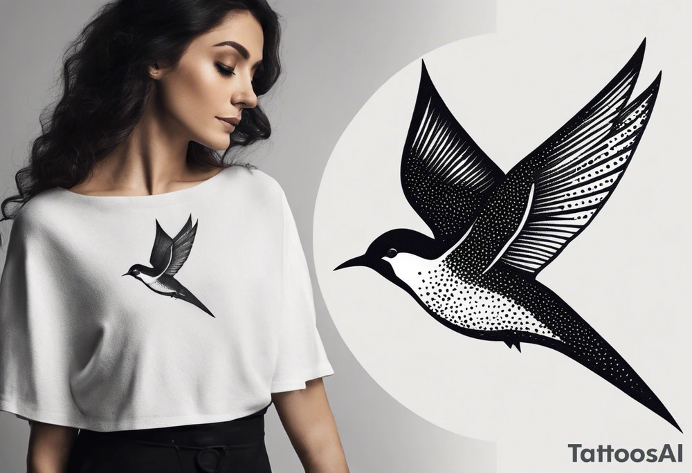 Design a forearm tattoo featuring a minimalist swallows in flight, symbolizing freedom and new beginnings tattoo idea