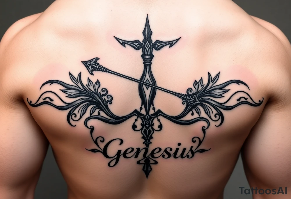 Sexy Sagittarius December 6th with the name genesis tattoo idea