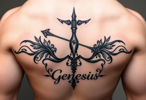 Sexy Sagittarius December 6th with the name genesis tattoo idea