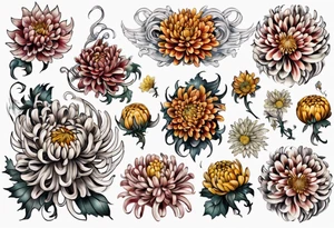 chrysanthemum Sleeve tattoo idea