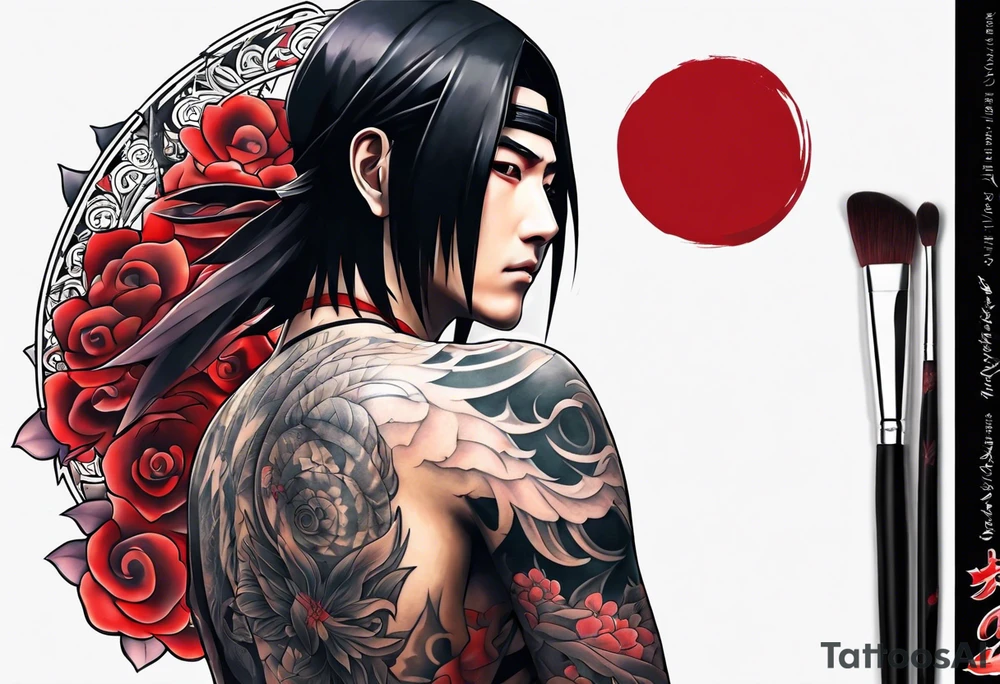 Tatto with Itachi and his mangekyou tattoo idea