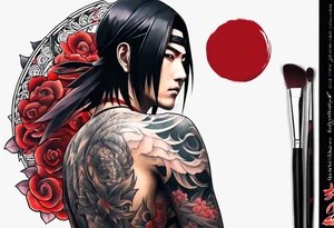 Tatto with Itachi and his mangekyou tattoo idea