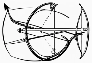 a mix of the saggitarius bow and arrow sign and the libra scale sign tattoo idea