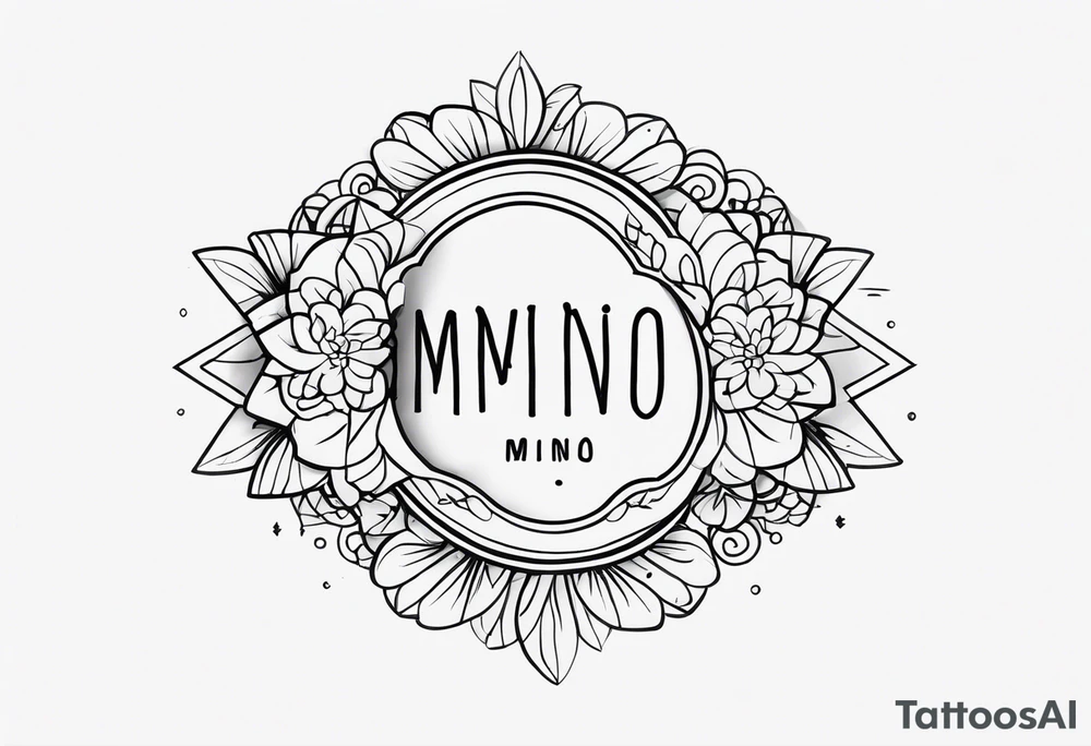 Create a Fine Line tattoo made out of the name Mingo and very pretty but hide the name in the image tattoo idea