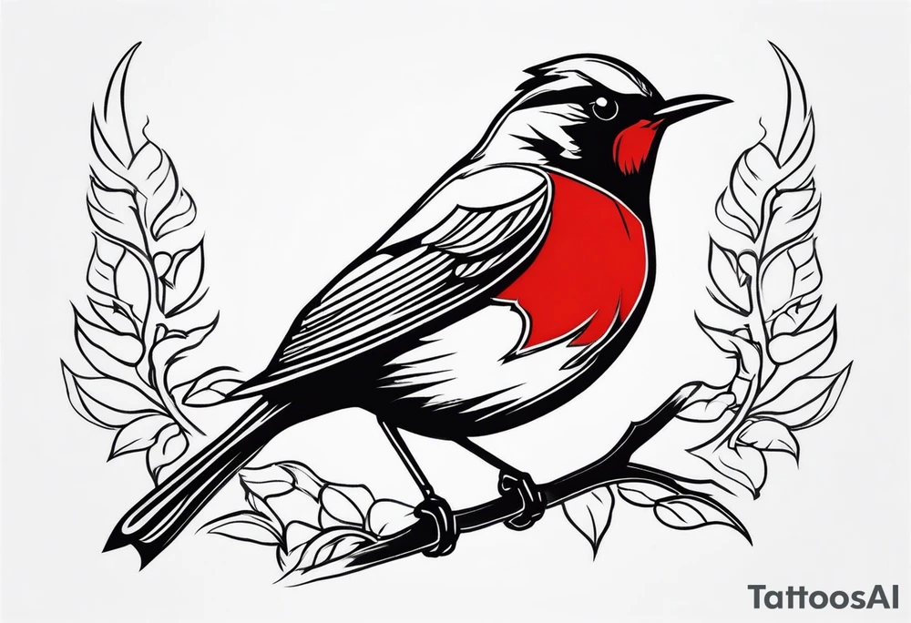 A mean looking red robin tattoo idea