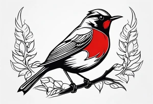 A mean looking red robin tattoo idea