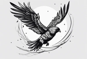 simple icarus falling tattoo idea