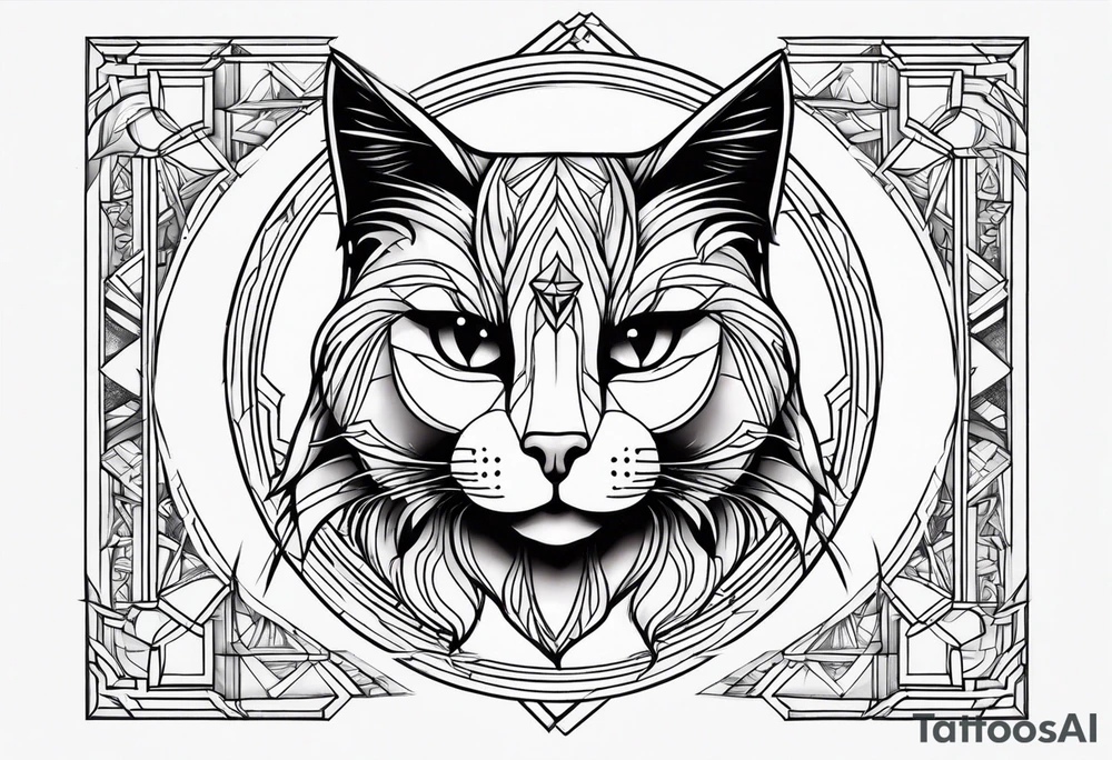 simple cat design tattoo idea