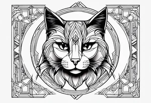 simple cat design tattoo idea