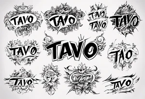 The word Tavo as a handwritten signature tattoo idea