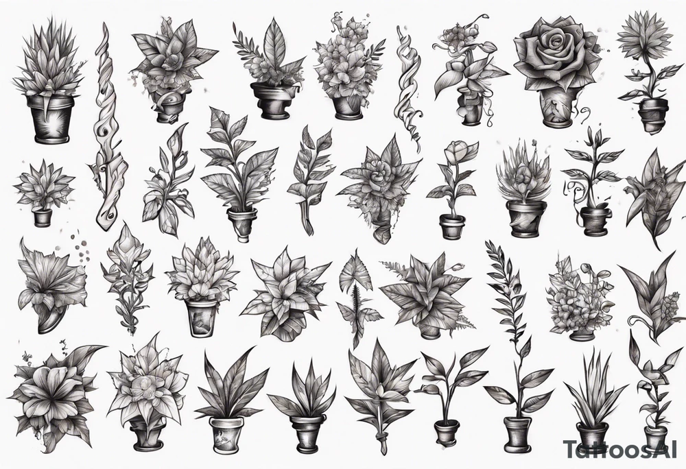 Word power on plants tattoo idea