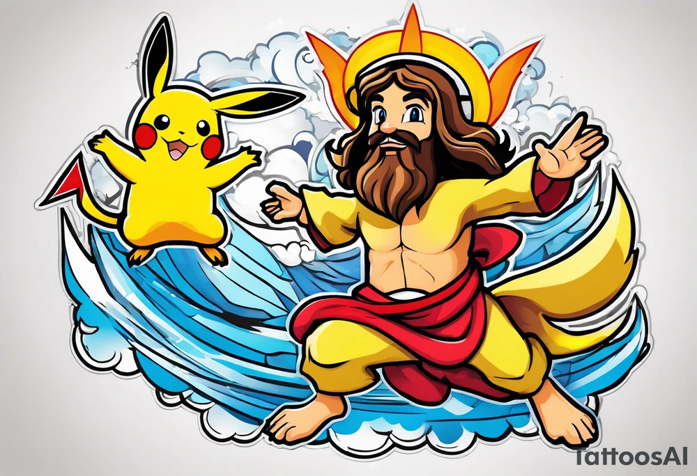 Jesus if he were a pokemon tattoo idea