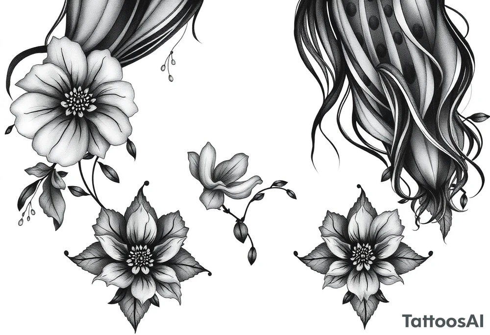 Mother two daughters matching tattoo idea