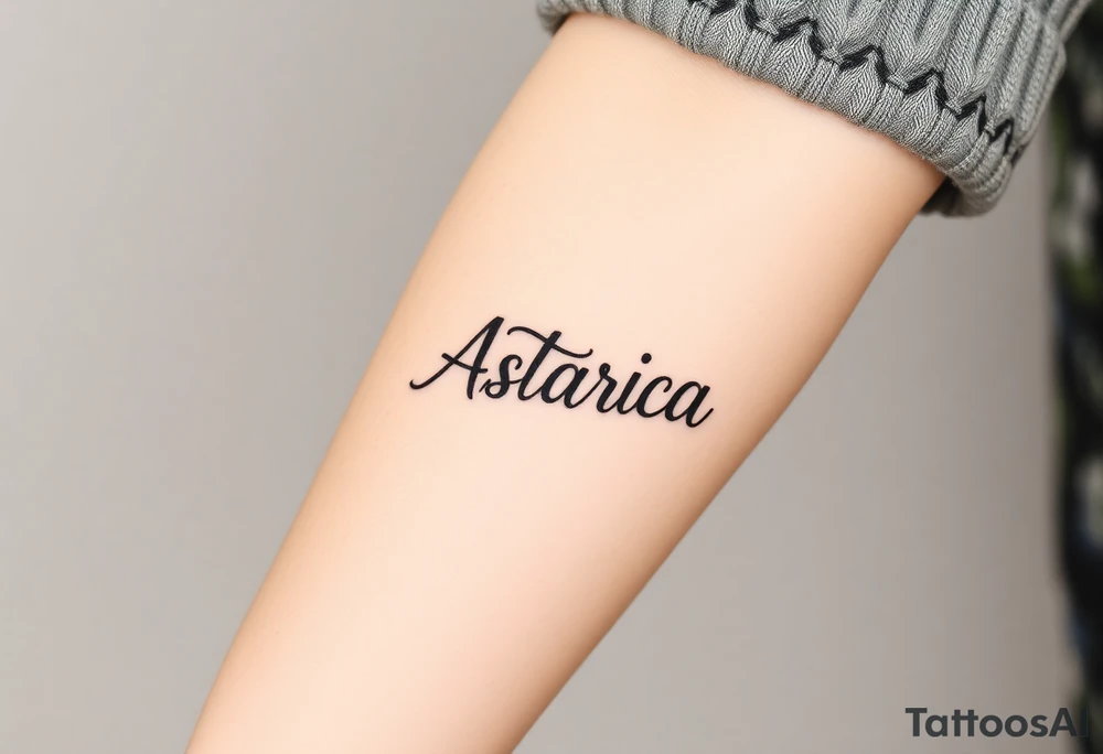 Anastacia old English font long beach California theme tattoo idea