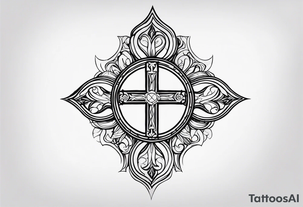 simple gothic cross tattoo idea