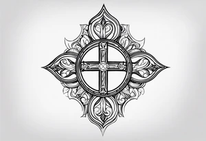 simple gothic cross tattoo idea