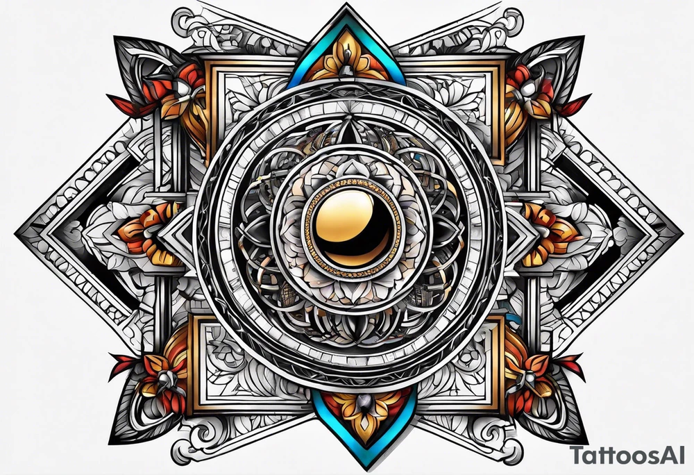 free masonry symbol , rectangle tattoo idea