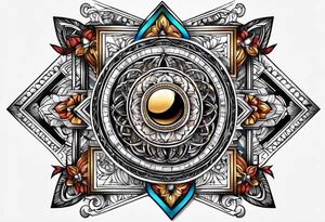 free masonry symbol , rectangle tattoo idea