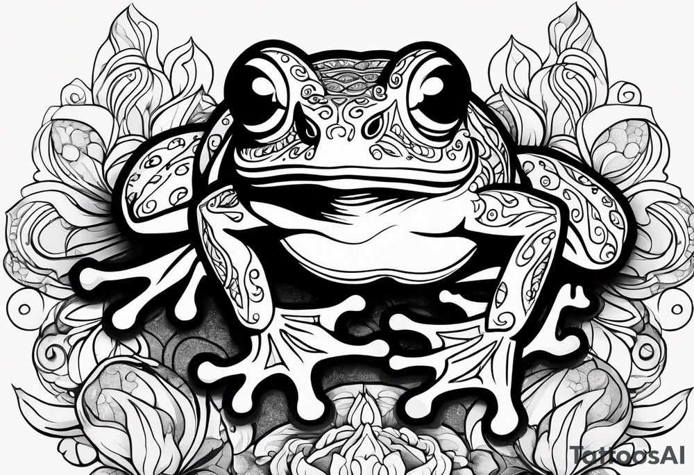 a psychedelic frog tattoo idea