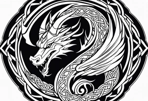celtic mythology simple dragon tattoo idea