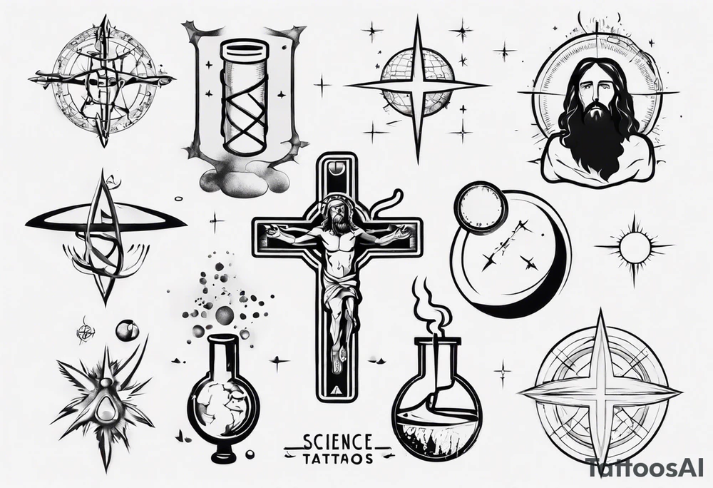 Combine science with Jesus tattoo idea