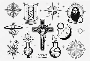 Combine science with Jesus tattoo idea