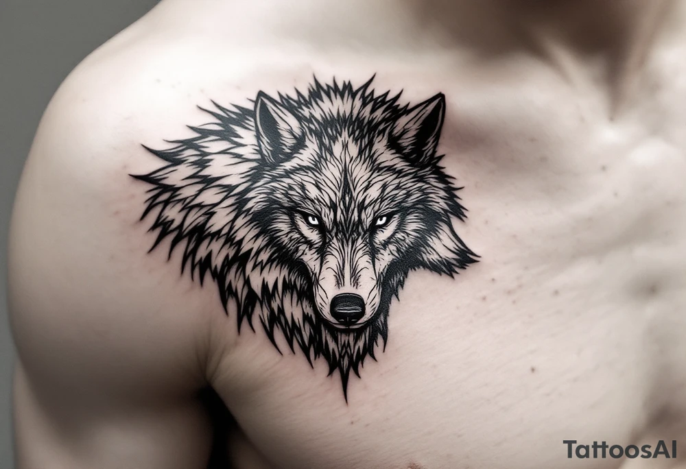 viking wolf tattoo idea