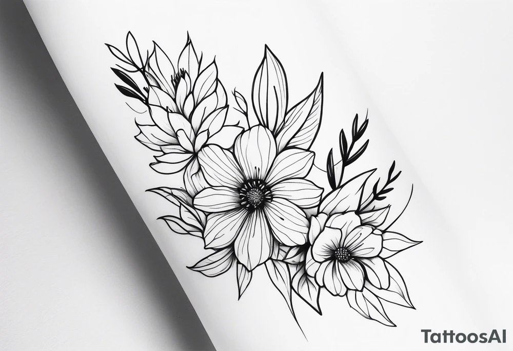 floral on upper arm tattoo idea