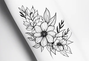 floral on upper arm tattoo idea