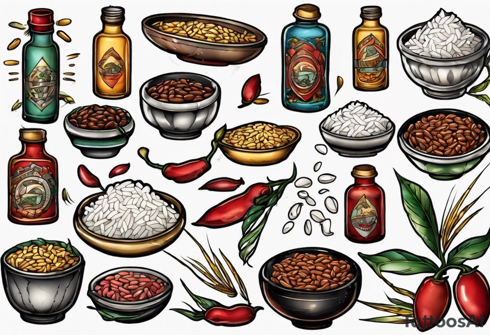 rice and beans tattoo idea