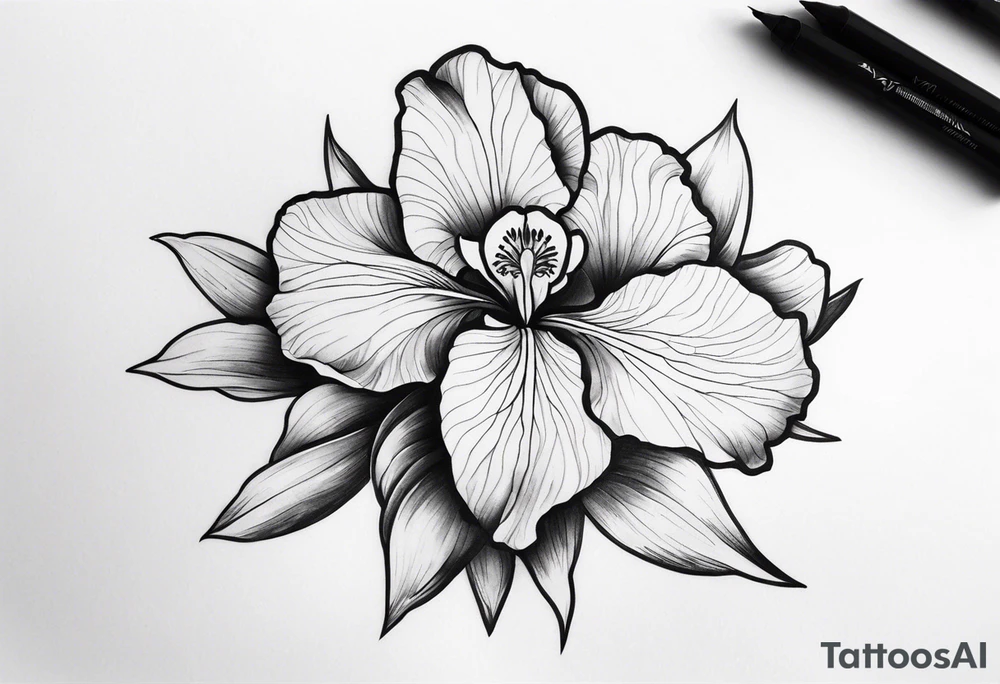 An iris flower band around the bicep tattoo idea