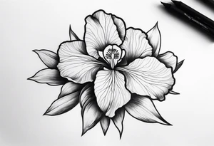 An iris flower band around the bicep tattoo idea