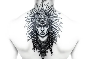 Majestic, beautiful,  chicano aztec warrior princess tattoo idea