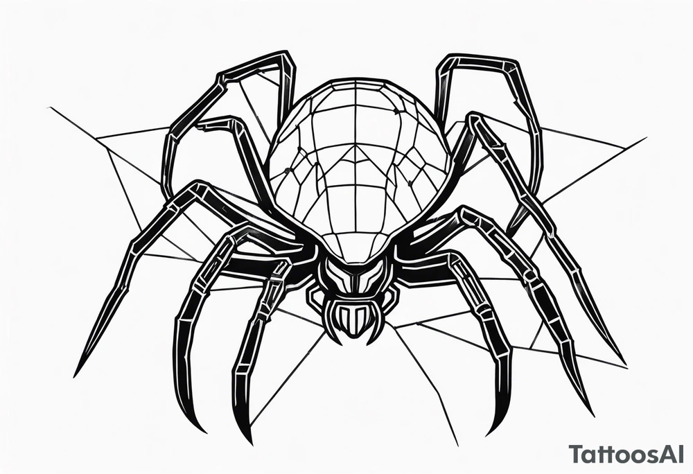 cyberpunk black widow spider tattoo idea