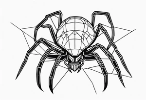 cyberpunk black widow spider tattoo idea