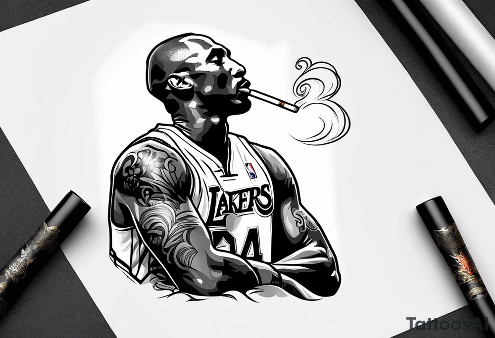 kobe bryant smoking cigarette tattoo idea