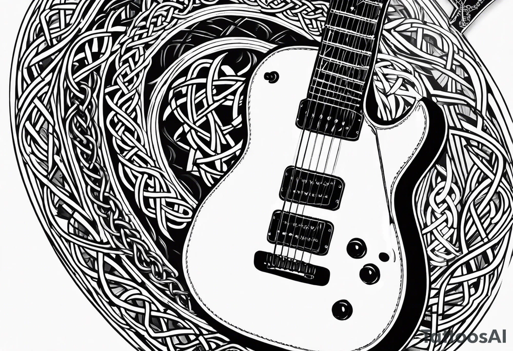 Celtic knot electric guitar tattoo idea