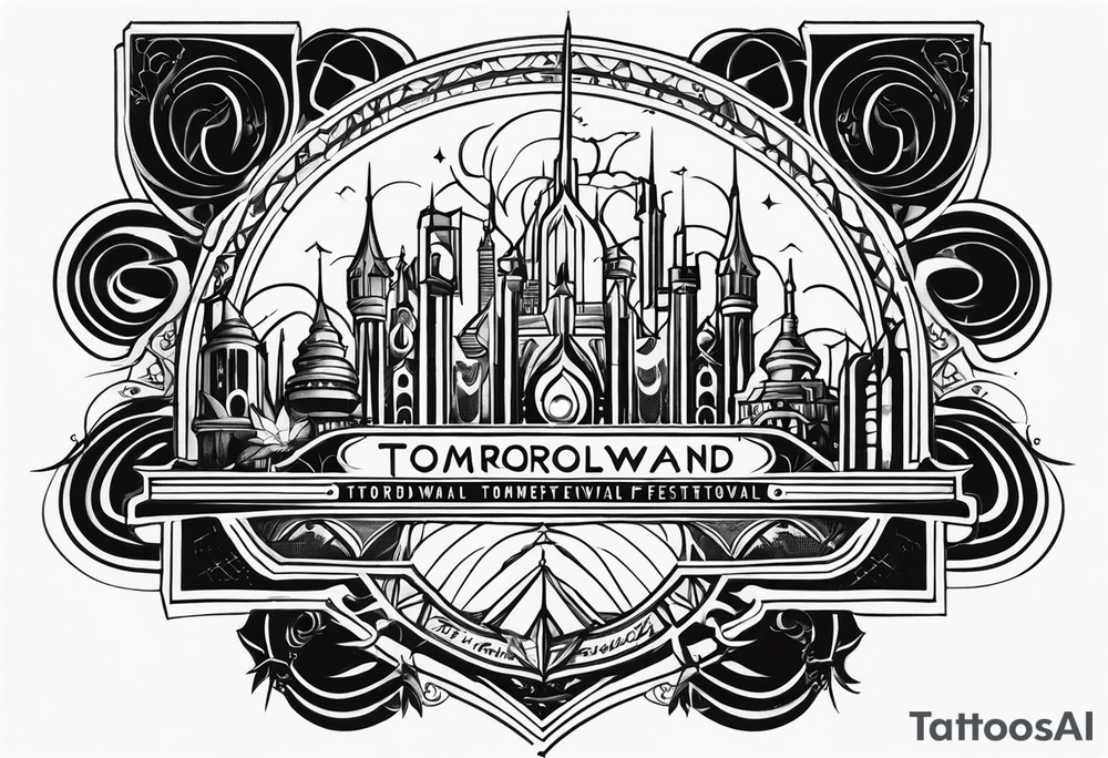 tomorrowland festival logo for 3 friends tattoo idea