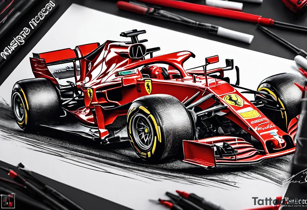 Formula 1 helment ferrari leclerc tattoo idea