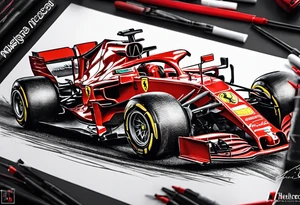 Formula 1 helment ferrari leclerc tattoo idea